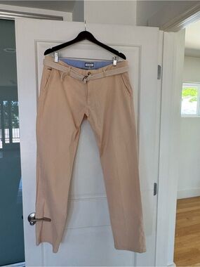 El Ganso Men’s Light Salmon Color Chino Pants with Braided Belt US 36 NWT
